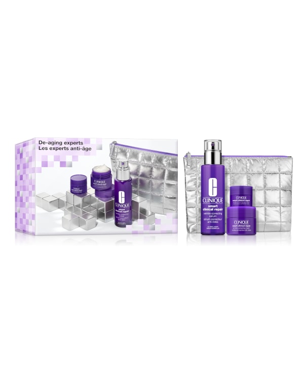 Set Clinique Antiedad Smart, Set Smart especializado en combatir las lineas de expresión y arrugas con poderosos ingredientes.