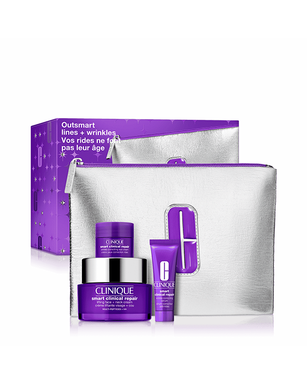 Set Clinique Antiedad Smart & Smooth, Set antiedad que combate las arrugas de tu rostro y le entrega efecto lifting.