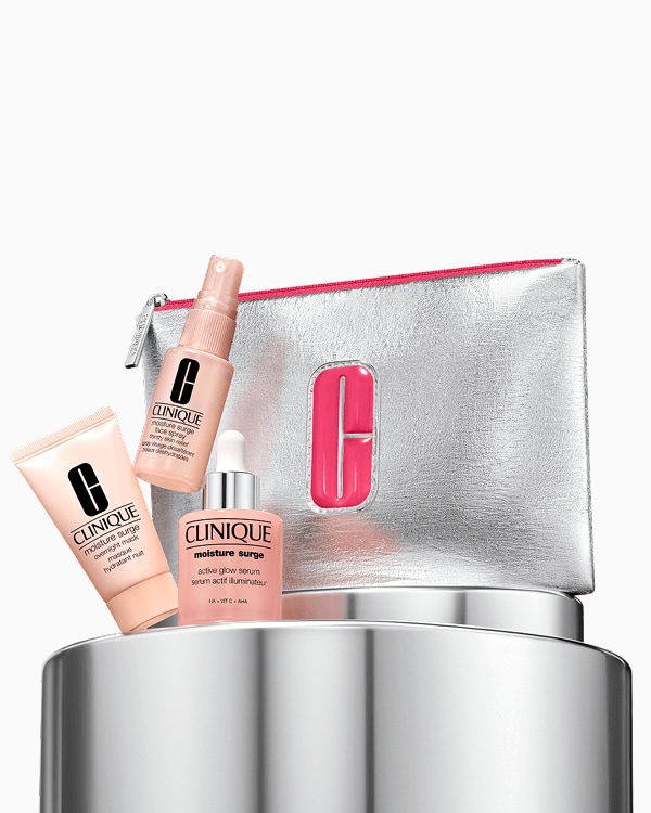 Set Moisture Surge: Hidratación Avanzada, Un set hidratante intensivo que ayuda a restaurar la humedad de la piel, mejorar su luminosidad y mantenerla equilibrada y fresca.