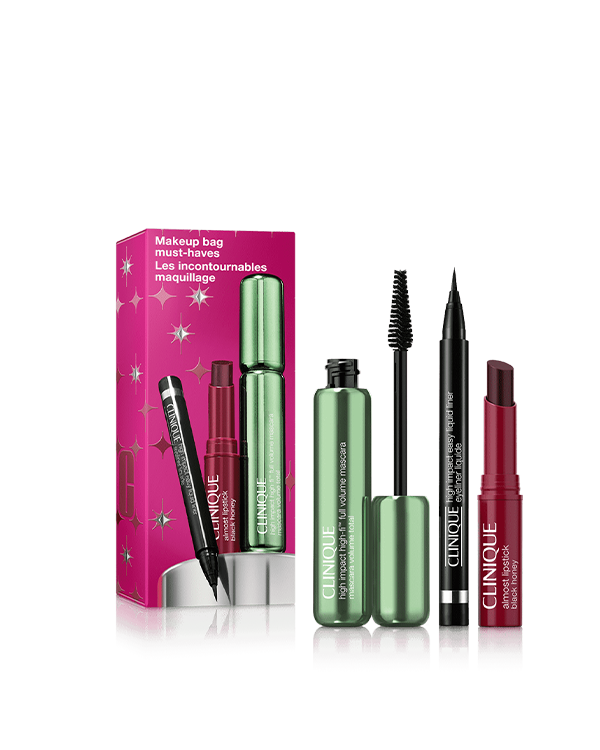 Set Favoritos Black Honey, Un set imprescindible para lograr un look impactante. Su combinación de máscara voluminizadora, delineador preciso y labial adaptable a tu tono de piel, realza y define la expresión con facilidad.