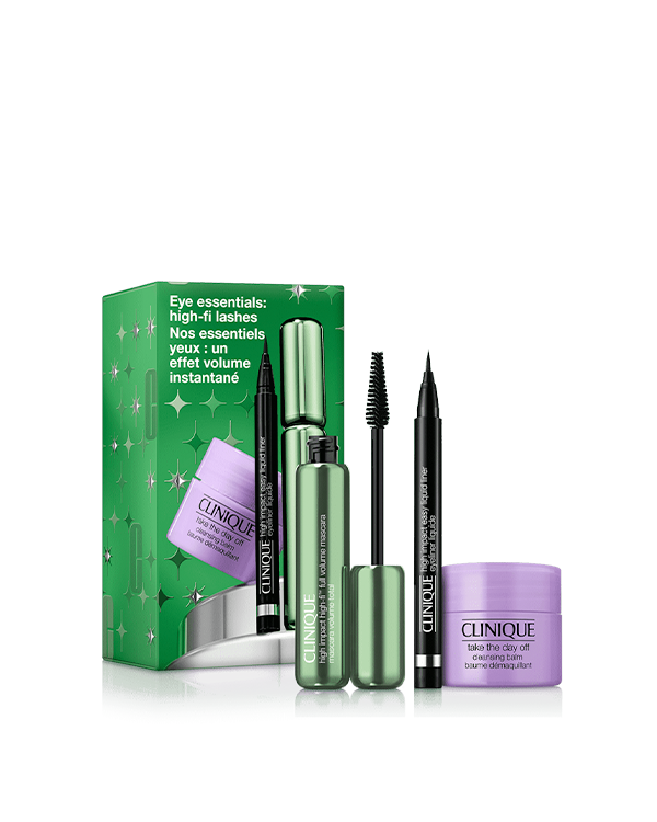 Set Clinique Ojos Impactantes, Lo esencial para unos ojos impactantes, además del desmaquillante favorito de los fanáticos.